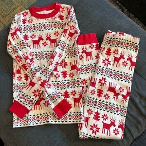 Hannah Andersson Kids 12 Pajama Set Fair Isle Deer Holiday Size 150cm